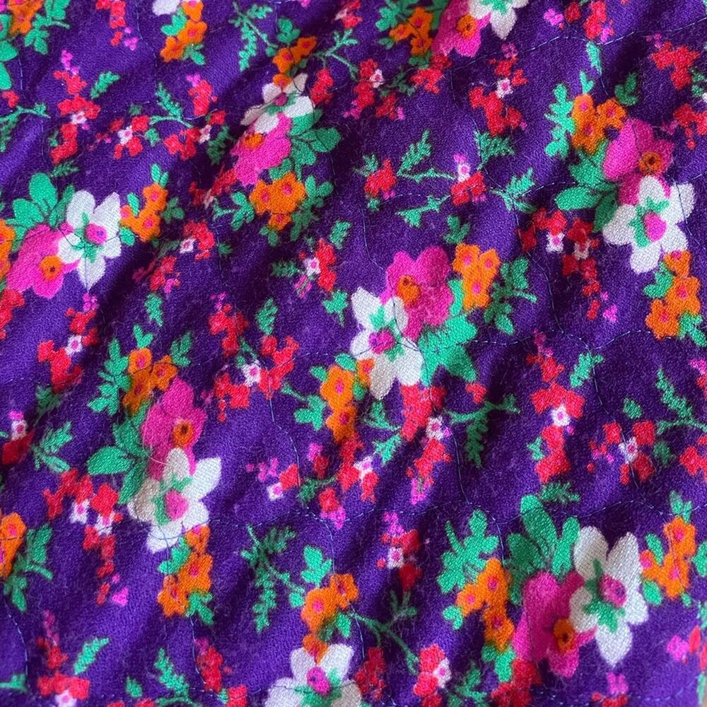 70s Vintage Mr. B Purple Floral Quilted Skirt - Picture 5 of 8